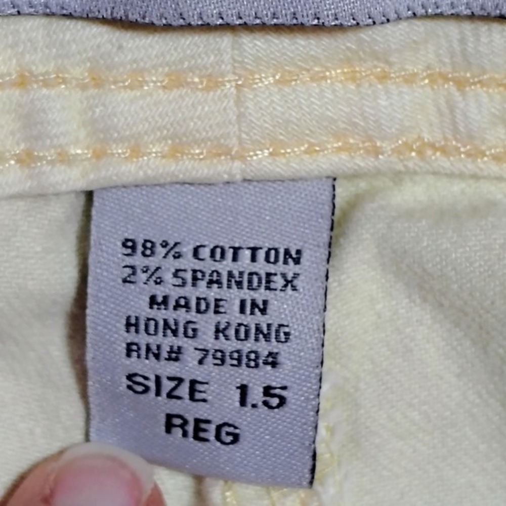 Chico's Platinum Pale Yellow Flare Jeans Size 1.5‎ Regular Cotton Spandex - Picture 5 of 8